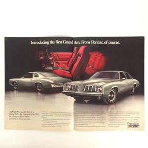 Vintage Pontiac GrandAm Print Ad Garage Wall Art Advertising Show Display Promo
